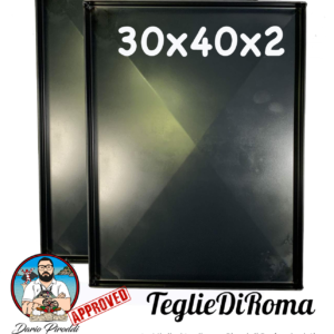 [2 PEZZI] Teglia ferro blu 40x30x2 Cm, con diagonale antideformazione Spessore teglie 8/10 Pizza alta idratazione ideale per professionisti della pizza e focaccia