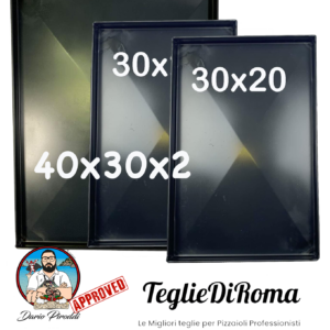 [3 PEZZI] Kit Teglie ferro blu una 40x30x2 Cm, due 30x20x2 con diagonale antideformazione Spessore teglie 8/10 Pizza alta idratazione ideale per professionisti della pizza e focaccia